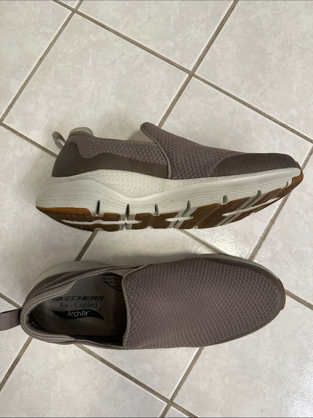Skechers Men’s Slip-On Loafers in Taupe